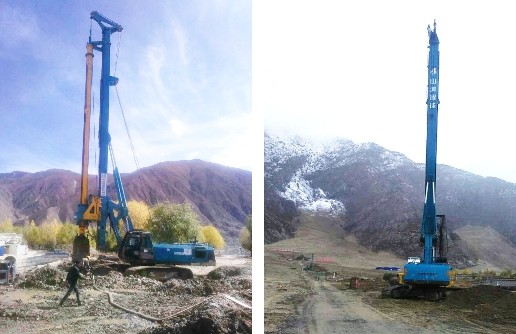 122cc太阳成智能二十台旋挖钻机高原施工放异彩