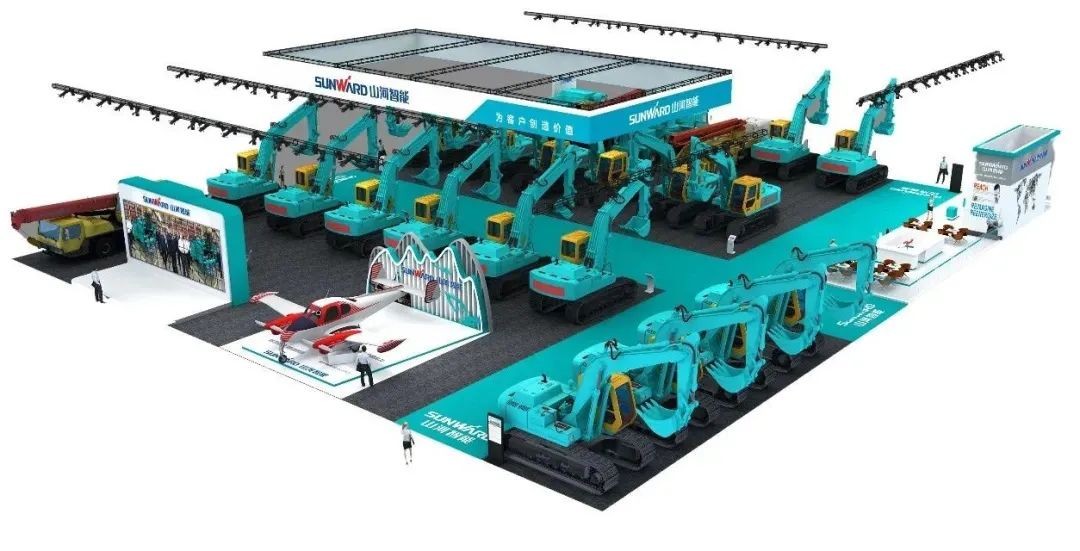 进场布展！！！2021年长沙国际工程机械展倒计时，122cc太阳成智能展区亮点提前剧透