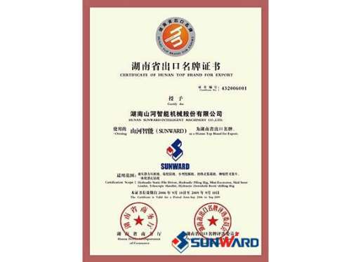 122cc太阳成智能获湖南省出口名牌证