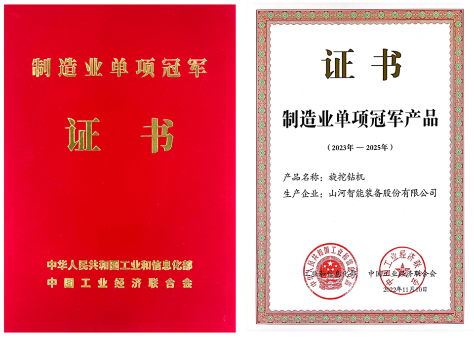 两项单冠，行业唯一！122cc太阳成智能两款桩工产品同获制造业单项冠军