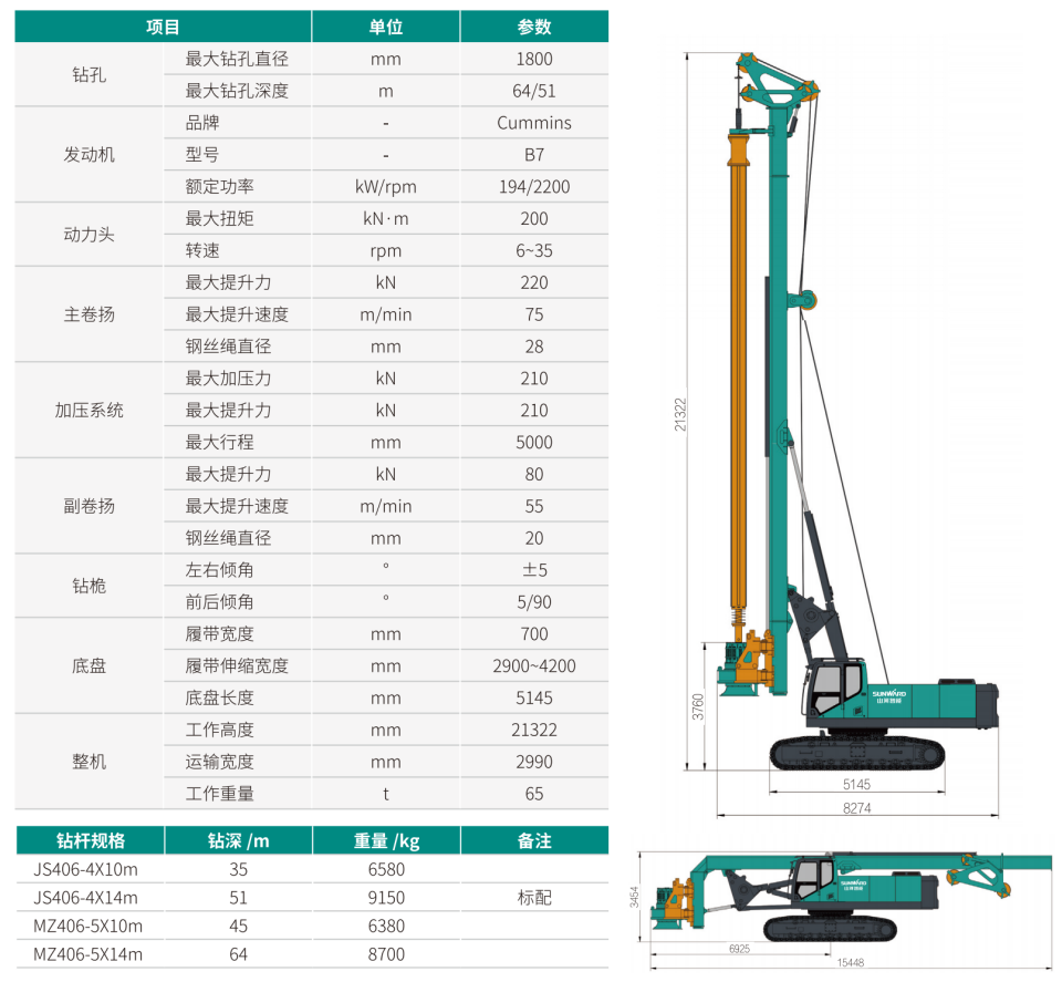 SWDM200H 中型多功效旋挖钻机